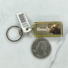 Solar Powered Flashing Minnesota Moose Daddy's Girl Keychain Keyring