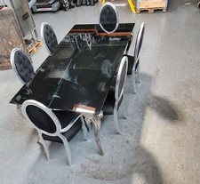 Glass Dining Table and 6