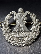 Cameron Highlanders, No Scroll, British Army Cap Badge.