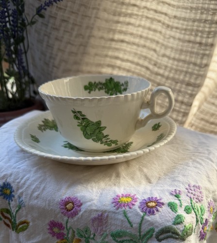 Vintage spode green basket - spode,
