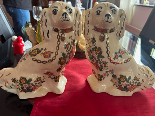 Crown staffordshire pair dog - staffordshire,
