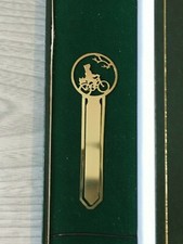 Fine Filigree 18K Gold Plated Bookmark Child Bicycle Book Mark Page Marker 