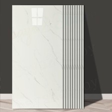 50PC PVC White Marble Tiles Wall Sticker Self-Adhesive Stick On Kitchen Bathroom