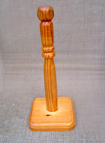 Pine wood kitchen roll - wood, holder
