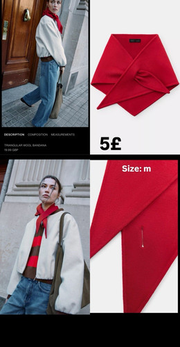 Zara red wool - zara, bandana