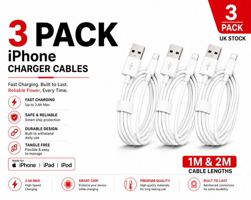 Iphone charger cable pack - iphone,