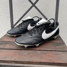 Nike Premier II SG Football Boots Black/White Leather Classic Cleats UK8 EU42.5