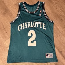 Champion Charlotte Hornets NBA Jersey - Larry Johnson #2 - Size 44 - Vintage