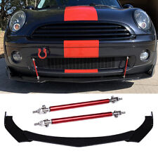 Front Bumper Lip Splitter w/ Strut Rods For MINI COOPER R53 R56 R60 F55 F56 F60