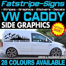 to fit VW CADDY ADVENTURE MOUNTAINS GRAPHICS STICKERS DECALS CAMPERVAN DAY VAN