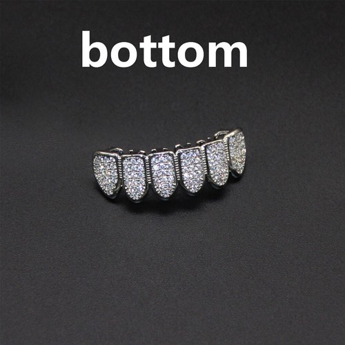 Silver gold grill tooth clip - tooth,