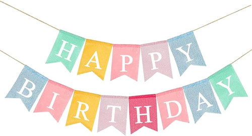 Burlap fabric happy birthday - burlap,