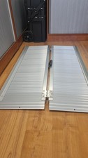 Aluminium Folding Portable Wheelchair/Access Ramp - Silver- With Carry Handle
