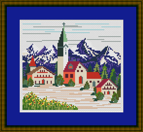 161 mountain scene cross - #161,