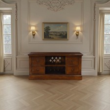 Mahogany media unit with - mahogany,