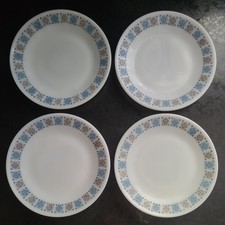 4 x JAJ Pyrex - Chelsea Pattern Side bread plate - 165mm 16.5cm - Vintage - VGC 
