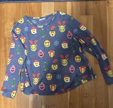 Girls Emoji Christmas Top From