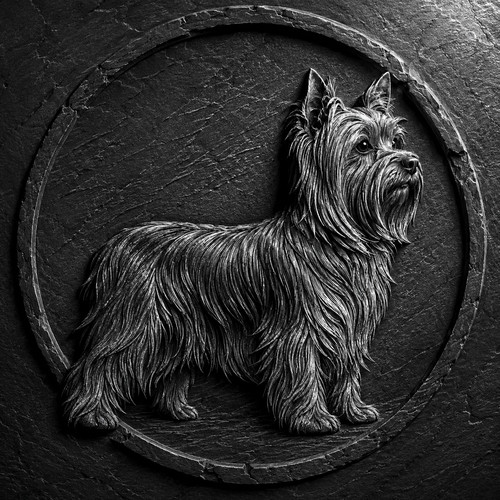 Yorkshire terrier dog engraved - terrier,