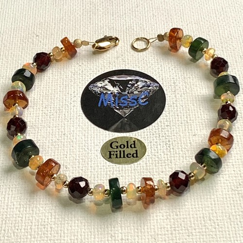 Fire opal with garnets 18k - fire,
