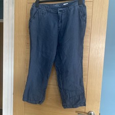 Womens Fat Face 3/4 Linen Trousers Size 12