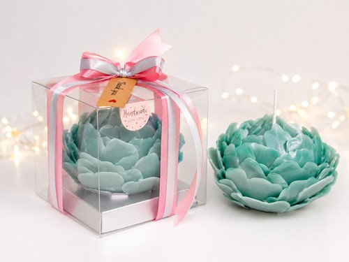 Handmade beeswax peony - peony, candle