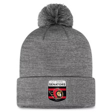 Ottawa Senators Fanatics Ice Cuffed Gray Knit Hat with Pom  - New - NHL Official
