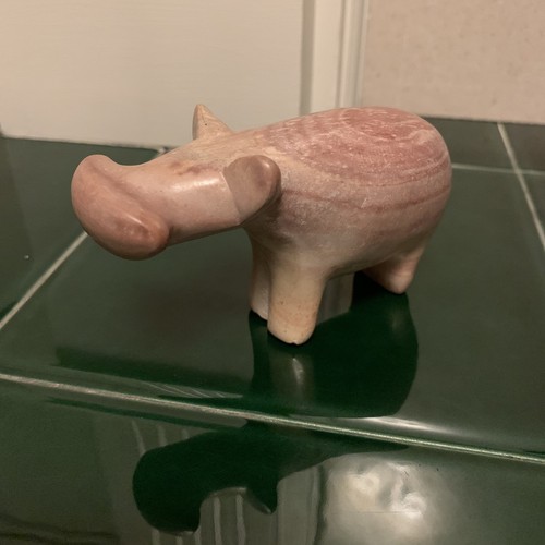 Hippopotamus vintage soapstone - hippopotamus,