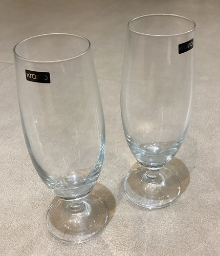Pair krosno beer schooners - pair,