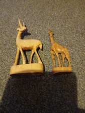 Wooden Gazelle And Giraffe
