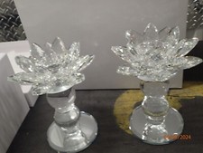 714020 Outlet JM by Julien Macdonald Crystal Lotus Flower Tealight Holders in Gi