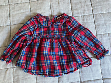 NEXT baby girls tartan check red tunic dress size 3-6 months beautiful cute