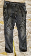 Guess 31S Black Grey Washed Soft Comfort Mens Slim Fit Tapered Jeans Cord Fasten