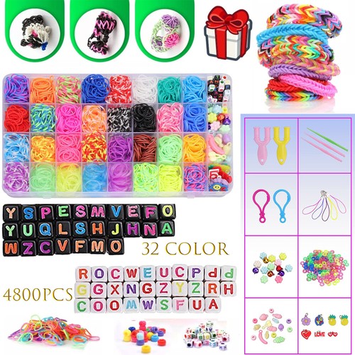 4800pcs rubber loom bands kit - rubber,