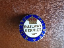 WORLD WAR ONE ORIGINAL RAILWAY SERVICE BADGE  : MIDLAND  RAILWAY