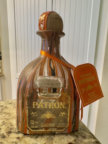 Patron reposado tequila empty - tequila,