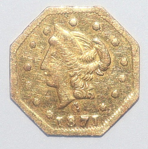 1871 california gold 2 - california, 1/2