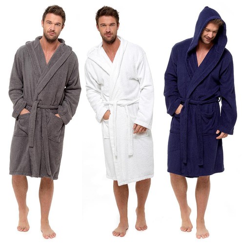 Mens towelling bathrobe - towelling, 100%