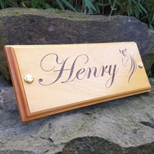 Horse stable name plate wooden - name,