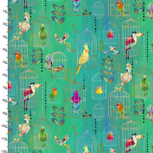 Crafts fabrics tropical birds - crafts,