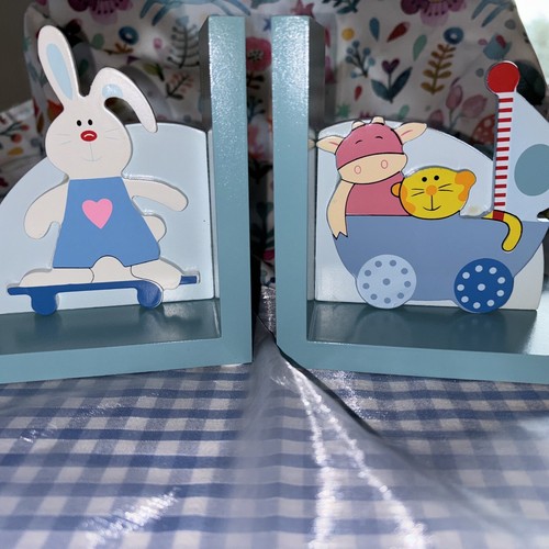 Wooden bookends bunny - cow, &