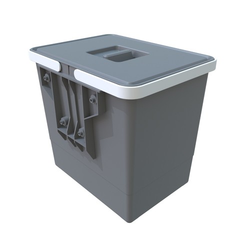 Grey integrated kitchen - kitchen, bin