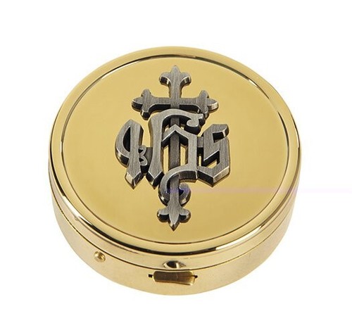 Solid brass ihs pyx - brass, with
