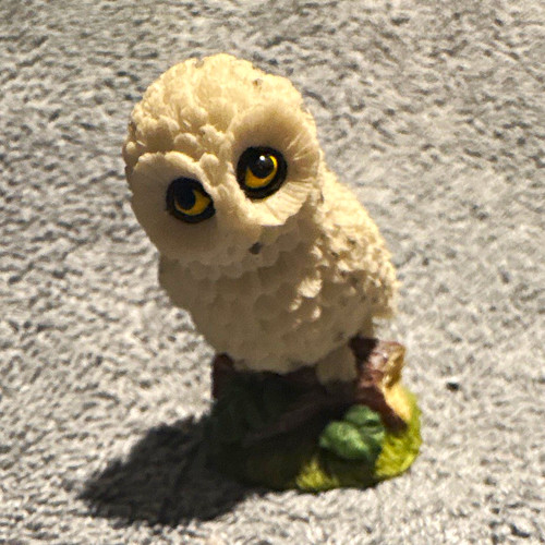 White owl figurine ornament - white,