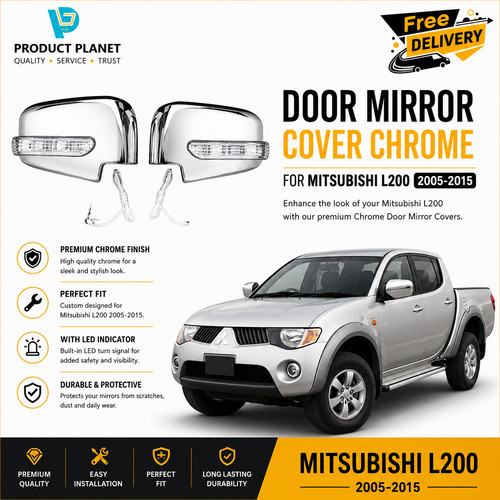 Chrome door mirror cover with - chrome,