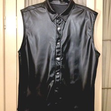 MENS Black Leather Look/PU