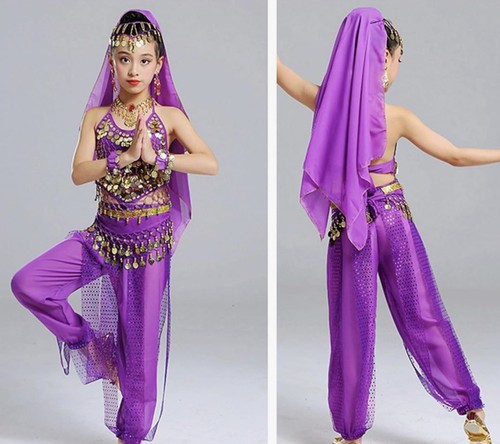 Girls purple aladdin belly - ,