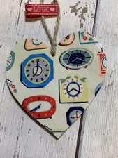 Wooden Heart 8cm Decoupage