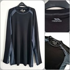 Trespass Mens Size XXL RRP £32 Black/Grey Long Sleeve Baselayer Compression Top