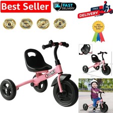 Kids Pink Tricycle - Sturdy 3-Wheel Bike with Adjustable Seat for Ages 1.5-4