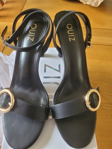 Quiz black buckle front high